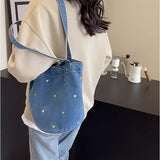 トートバッグ デニム 刺繍 通販 トート デニムバッグ レディース 花柄 トートバック デニムバック バッグ バック 肩掛け 手提げ かばん 鞄 おしゃれ かわいい ショルダー