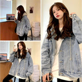 デニムジャケット フード付き レディース 通販 デニム ジャケット ジージャン Gジャン 大きいサイズ アウター 長袖 秋 冬 秋冬 春 春秋 カジュアル オーバーサイズ ビッグシルエット