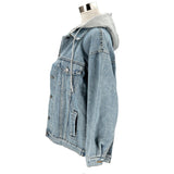 デニムジャケット フード付き レディース 通販 デニム ジャケット ジージャン Gジャン 大きいサイズ アウター 長袖 秋 冬 秋冬 春 春秋 カジュアル オーバーサイズ ビッグシルエット