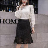 マーメイドスカート レース 膝丈 レディース 通販 マーメイド スカート レーススカート レディーススカート タイトスカート タイト ひざ丈 膝下丈 ミディ丈 総レース 華やか エレガント