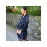 ストール 刺繍 花柄 大判 通販 刺繍ストール マフラー ショール スカーフ ガーゼ 薄手 薄い 大きめ 大きい 滑らか ししゅう やわらかい 柔らかい 肌ざわりが良い レディース 女性 花