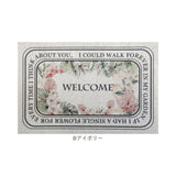 玄関マット 60×40cm 花柄 通販 玄関 マット ドアマット エントランスマット 泥除け 泥落とし ウエルカム welcome エントランス 水洗い かわいい 可愛い 花 フラワー はな 柄 室内 屋外