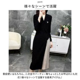 ワンピース レディース 膝下 膝丈 通販 ワンピ ドレス プリーツスカート ハイウエスト 長袖 Vネック きれいめ エレガント 上品 シンプル 無地 春 秋 春物 秋物 お呼ばれ 通勤 婦人服