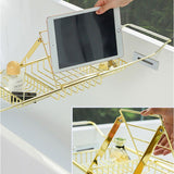 バスタブトレー 伸縮 バスラック 通販 バスタブラック 浴室用ラック バステーブル テーブル トレー ラック スライド式 浴槽 お風呂 水切り シンプル タブレット置き タブレット