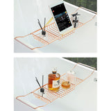 バスタブトレー 伸縮 バスラック 通販 バスタブラック 浴室用ラック バステーブル テーブル トレー ラック スライド式 浴槽 お風呂 水切り シンプル タブレット置き タブレット