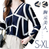 シャツ ブラウス レディース 長袖 通販 長袖ブラウス シャツブラウス フォーマルシャツ レディースブラウス スリット 薄手 薄い クラシカル Vネック 春 秋 夏 清楚 上品 きれいめ 大人