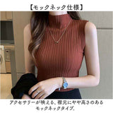 サマーニット ノースリーブ ハイネック リブ 通販 ノースリーブニット タンクトップ ニット 薄手 薄い レディース 大人 サラッと さらさら オフィス カジュアル セクシー 袖なし 袖無し