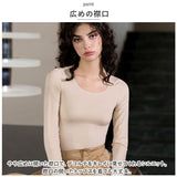 インナー レディース 長袖 通販 下着 アンダーウェアセット アンダーウエア インナー 肌着 あったか 丸首 長そで 防寒 薄手 快適 あたたか 暖かい スポーツインナー
