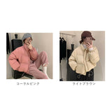 中綿ジャケット レディース 通販 ショート コート アウター ジャケット 上着 軽い 暖かい 防風 防寒 スタンドカラー シンプル 無地 通勤 通学 旅行 お出かけ カジュアル 冬 かわいい