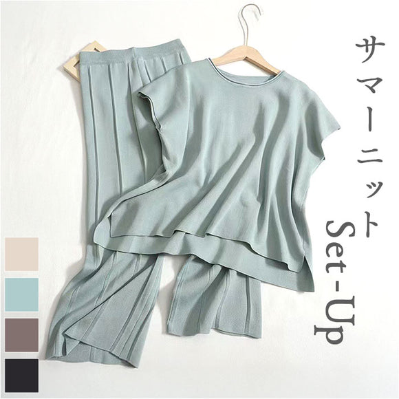 トップス パンツ セットアップ 通販 レディース フレンチスリーブ 上下セット ノースリーブ 春夏 リラックス おしゃれ きれいめ ゆったり 体型カバー 仕事 オフィス 通勤 大人 かわいい