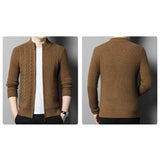 ニット メンズ カーディガン スタンドカラー ジップアップ 通販 アウター ニットジャケット カーデ ジャケット 羽織り ショート丈 長袖 ジップ シンプル 無地 通気性 伸縮性 柔らかい