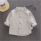 シャツ 長袖 ストライプ 通販 キッズシャツ 長袖シャツ ボタンシャツ 前開き スタンドカラー 子供服 子ども服 こども服 ストライプ柄 子供 子ども こども ボタン 男の子 女の子