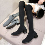 ロングブーツ ソックスブーツ 通販 ブーツ レディースブーツ レディース靴 シューズ 靴 冬靴 秋靴 ローヒール 太ヒール デート お出かけ 秋 冬 防寒 美脚 スリム 細見え フィット 無地