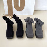 ロングブーツ ソックスブーツ 通販 ブーツ レディースブーツ レディース靴 シューズ 靴 冬靴 秋靴 ローヒール 太ヒール デート お出かけ 秋 冬 防寒 美脚 スリム 細見え フィット 無地