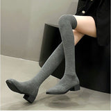 ロングブーツ ソックスブーツ 通販 ブーツ レディースブーツ レディース靴 シューズ 靴 冬靴 秋靴 ローヒール 太ヒール デート お出かけ 秋 冬 防寒 美脚 スリム 細見え フィット 無地