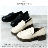 厚底 ローファー 通販 靴 くつ フラットシューズ 太ヒール 柔らかい 通気性 吸汗性 疲れにくい 歩きやすい シンプル 5cmヒール 通勤 通学 入学式 卒業式 フォーマル お呼ばれ シューズ