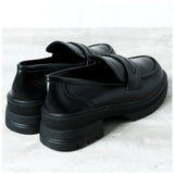 厚底 ローファー 通販 靴 くつ フラットシューズ 太ヒール 柔らかい 通気性 吸汗性 疲れにくい 歩きやすい シンプル 5cmヒール 通勤 通学 入学式 卒業式 フォーマル お呼ばれ シューズ