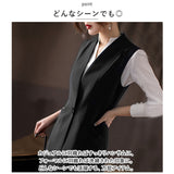 ロングベスト レディース 通販 ロングジレ ジレ ベスト トレンチベスト ジレンチ ノースリーブ アウター トップス ロング丈 通勤 通学 カジュアル ビジネス フォーマル きれいめ 前開き