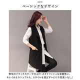 ロングジレ レディース 通販 ロングベスト ジレ ベスト ジレンチ トレンチベスト アウター トップス ノースリーブ ロング丈 スリム 通勤 通学 カジュアル きれいめ フォーマル 前開き