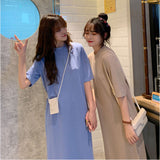 ロングワンピース 半袖 通販 カットソー ワンピース ワンピ ロング丈 レディース Tシャツワンピース ロングワンピ Tシャツワンピ クルーネック サイドスリット 吸湿性 通気性 ゆったり