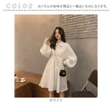 襟付き シャツワンピース 長袖 通販 ミニワンピース フレア ワンピース ワンピ チュニックワンピース ブラウスワンピース トップス シャツブラウス レディース おしゃれ かわいい