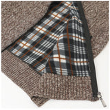 ニット カーディガンメンズ 通販 ニットジャケット カーデ ジャケット アウター ジップアップ 羽織り ショート丈 長袖 スタンドカラー 裏起毛 厚手 シンプル 無地 通勤 通学 オフィス