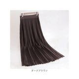 ロングスカート ニット 通販 ニットスカート プリーツ スカート マキシスカート ボトムス レディース 秋 冬 ウエストゴム Aライン シンプル 無地 通勤 通学 カジュアル 柔らかい