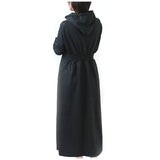 パーカーワンピース 秋冬 通販 ロングワンピース スウェットワンピース 長袖 ロング丈 Aライン ミモレ丈 フレア フーディー ドレープ ポケット付き ウエストシェイプ 伸縮 ストレッチ