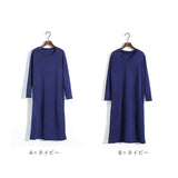 ワンピース レディース ロング ロング丈 通販 ワンピ 部屋着 着回し 裏起毛 ふわふわ フワフワ 暖かい あたたかい あったか 長袖 2タイプ 楽ちん シンプル カジュアル 無地 ポケット