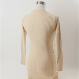 ニットワンピース タイト リブ 長袖 通販 リブニット ワンピース ミニ ミニ丈 ミニワンピ ミニワンピース ミニタイト ニット ワンピ リブ編み Vネック ミニスカート ニットドレス