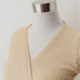 ニットワンピース タイト リブ 長袖 通販 リブニット ワンピース ミニ ミニ丈 ミニワンピ ミニワンピース ミニタイト ニット ワンピ リブ編み Vネック ミニスカート ニットドレス