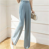 ワイドパンツ ハイウエスト レディース 通販 パンツ スラックス 長ズボン ズボン ロングパンツ カジュアルパンツ ワイド ベルト付き ポケット センタープレス カジュアル きれいめ