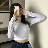 Tシャツ 長袖 レディース ショート丈 通販 長袖Tシャツ 長袖tシャツ tシャツ シャツ Uネック カットソー レディースカットソー レディースTシャツ 長袖カットソー ショート ミニ丈
