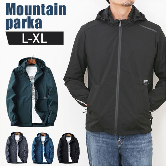 マウンテンパーカー アウター メンズ 通販 ウィンドブレーカー ジャケット ジャンパー 登山服 ゴルフウェア フード付き フード フード取り外し可能 男性 紳士 シンプル アウトドア