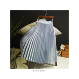 プリーツスカート ロング 通販 ロングスカート スカート ボトムス レディース 膝下丈 ミモレ丈 シンプル 無地 ウエストゴム サテン Aライン 秋 冬 通勤 通学 きれいめ カジュアル 大人