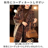 ショートコート レディース 冬 通販 Pコート ピーコート アウター コート ジャケット 上着 ラシャコート ダブル チェック 防寒 暖かい きれいめ おしゃれ 羽織 長袖 スーツオーバー