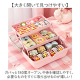 ジュエリーボックス リボン 大容量 子供用 通販 アクセサリーボックス アクセサリーケース ジュエリーケース 収納ボックス 小物入れ 収納ケース 宝石箱 バスケット 3段 ハンドル付き