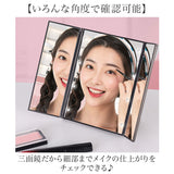 女優 鏡 ライト 通販 ライト付き鏡 卓上 三面鏡 3面鏡 照明あり LED ミラー LED付き LEDライト付き 卓上鏡 卓上ミラー 化粧鏡 メイクミラー 化粧台 ドレッサー メイク 化粧 折りたたみ鏡