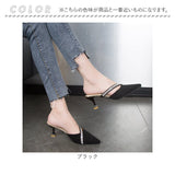 ミュール サンダル 通販 レディース おしゃれ パンプスサンダル かかとなし 上品 可愛い ヒール シューズ オフィス 通勤 きれいめ 歩きやすい ヒールサンダル ポインテッドトゥ 春夏