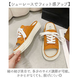 キャンバス サンダル レディース 通販 かかとなし 厚底サンダル シューズ 靴 歩きやすい スニーカー風 おしゃれ きれいめ かわいい 軽い 軽量 オフィスサンダル 職場 つっかけ 厚底靴