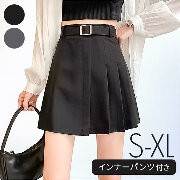 ミニスカート 韓国ファッション 通販 スカート プリーツスカート ミニ ミニ丈 ボトムス ハイウエスト ベルト付き レディース ladies 春 夏 秋冬 無地 シンプル カジュアル かわいい