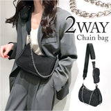 ショルダーバッグ チェーン レディース 2way 通販 チェーンポシェット ポシェット ショルダーバック ショルダー 斜めかけ 肩掛け ななめ掛け ななめがけ 横型 小さい 小さめ ミニ