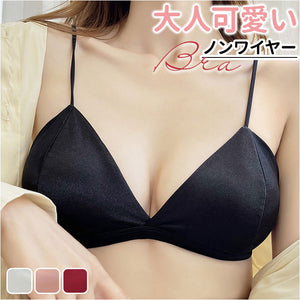 ブラジャー レディース 三角ブラ 通販 三角 ブラ ブラトップ インナー 下着 ランジェリー 軽い 軽量 無地 ナイロン 上品 エレガント おしゃれ かわいい カジュアル シンプル ギフト