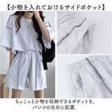 ショートパンツ Tシャツ セットアップ レディース 通販 スウェット ハーフパンツ 半ズボン ズボン シャツ ルームウェア 部屋着 普段着 伸縮性 やわらかい 柔らかい 上下セット 上下