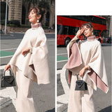 ハイネックポンチョ ワイドパンツ セットアップ レディース 通販 ハイネック ポンチョ ワイド パンツ ロングパンツ 部屋着 長ズボン パンツスーツ 体型カバー ゆったり 上下セット 上下