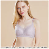 着痩せブラ ブラジャー ノンワイヤー 通販 ナイトブラ シルクブラ ブラ レース シルク 着痩せ 大きいサイズ 丸められる ワイヤレス ノンワイヤ 大きな胸 小さく見せる 3/4カップ おしゃれ