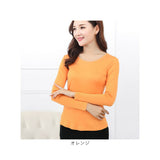 長袖 Tシャツ レディース 通販 トップス ロンT ロング インナー カットソー ティーシャツ 丸首 ラウンドネック シルク 重ね着 シンプル 無地 肌に優しい 低刺激 快適 速乾 吸水 通勤 通学