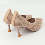 ニットパンプス レディース 通販 ハイヒール ベーシックパンプス ニットシューズ ウェディングシューズ ブライダルシューズ パンプス ポインテッドトゥ パーティシューズ 結婚式