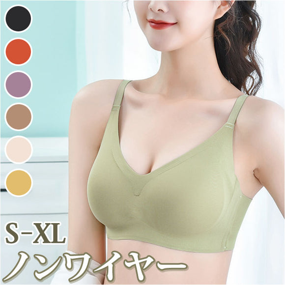 ブラジャー ノンワイヤー シンプル 通販 ブラ ノンワイヤーブラ シームレスブラ ワイヤレス シームレス 下着 軽量 やわらかい 柔らかい パット パット付き アンダーウェア 伸縮性 通気性