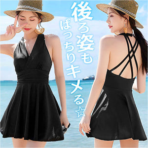 水着 体型カバー レディース 通販 ワンピース水着 ワンピース スイムウェア カシュクール バッククロス 水陸両用 セクシー 女性 婦人 大人 上品 エレガント 海 レジャー リゾート 夏